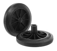 2pcs Garbage Can Replacement Wheel for Trash Can and Wheelie Bins | Black Plastic, Multi-surface Rolling, for 100l and 120l Bins, Home Driveway Use