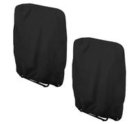 2PCS Garden Chair Covers Waterproof, Zero Gravity Folding Chair Covers Patio 28" W x 13" D x 43" H, Waterproof Anti-UV Reclining Chair Cover, Outdoor Patio Sun Lounger Cover With Storage Bag - Black