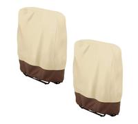 2PCS Garden Chair Covers Waterproof, Zero Gravity Folding Chair Covers Patio 32" x 8.6" x 36.6", Waterproof Anti-UV Reclining Chair Cover, Outdoor Patio Sun Lounger Cover With Storage Bag - Beige