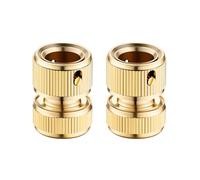2Pcs Garden Hose Accessories, 3/4 inch Female Quick Connector, High Pressure Washer Connector, Quick Connection to Sprinkler, Water Hose End Solid Brass Fitting