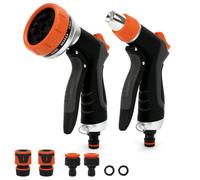 2pcs Garden Hose Pipe Spray Gun, 10+4 Adjustable Patterns Hose Nozzle