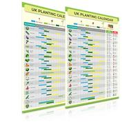 2PCS Garden Planner Planting Calender Poster Uk, Waterproof And Tearproof Laminated Vegetables Chart For Allotment Crops, Uv Resistant Gardening Gifts For Women Men Gardeners, no frame