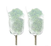2Pcs Garden Plant Netting with Drawstring and Zipper Closure, PE Mesh Cover to Protect Fruit Trees and Vegetables from Birds and Insects (60 * 75cm)
