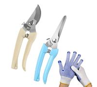 2Pcs Garden Pruning Secateurs Hand Pruners Pruning Shears for Branches, Hand Pruner Scissors for Garden Fruits Vegetables Plants Flowers, Soft Handle and Thumb Lock