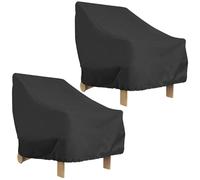 2Pcs Garden Stacking Chair Cover 31.5 x 33.5 x 36 Inch Waterproof 420D Polyester Garden Bench Covers Anti-UV Patio Chair Cover Windproof Furniture Cover with Storage Bag for Outdoor Garden Lawn