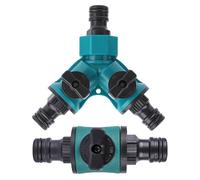 2pcs Garden Tap Splitter 2 Way, Garden Hose Splitter, Double Hose Connector, 2 Way HosePipe Connector for Outdoor Tap, HoseExtension Splitting Connector Quick On/Off, Outdoor HoseSpigot Adapter