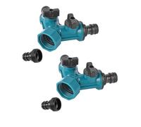 2pcs Garden Tap Splitter 2 Way, Garden Hose Splitter, Double Hose Connector, 2 Way HosePipe Connector for Outdoor Tap, HoseExtension Splitting Connector Quick On/Off, Outdoor HoseSpigot Adapter