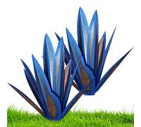 2PCS Garden Tequila Decor DIY Metal Tequila Rustic Sculpture Metal Agave Yard Art for Outdoor Lawn Ornaments Garden Decoration Blue Decor