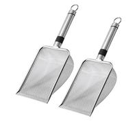 2Pcs Gardening Sand Sifter Stainless Steel Compost Sifter with Handle Rock Dirt Shovel for Gardening Stainless Steel Garden Sieve