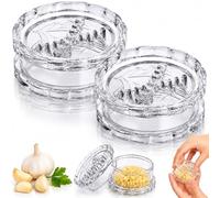 2PCS Garlic Mincer,Clear Manual Garlic Twister and Ginger Mincer Tool, Garlic Crusher for Garlic Onion, Ginger, Nuts, Impact Resistant Kitchen Gadget & Home Accessory