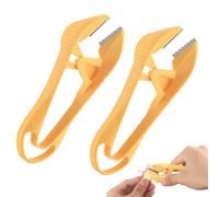 2pcs Garlic Peeler, 2025 New Garlic Tweezers with Hanging Hole Manual Peeling Clips Simple Easy Multipurpose Kitchen Tools for Avoiding Smell on Your Hands (Orange)