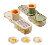 2Pcs Garlic Slicer, 3 in 1 Multi-Functional Garlic Grinder with Hand Guard & Container, Easy to Use and Clean for Kitchen, Onion - Grinder