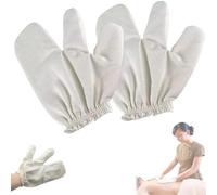 2PCS Garshana Gloves Raw Silk, Exfoliating Gloves for Massage and Skin Care, Silk Gloves for Dry Brushing and Relaxation