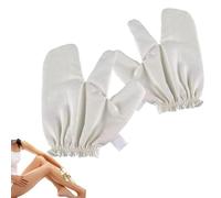 2Pcs Garshana Gloves Raw Silk Massage Gloves, Raw Silk Gloves Garshana, Silk Exfoliating Shower Gloves, Deep Body Scrub Mitts for Bath Shower, Bath Mitts Gloves for Body & Face for Men & Women (2pc)