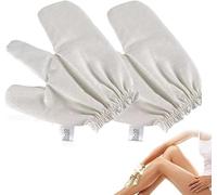 2PCS Garshana Raw Silk Dry Brushing Gloves - Natural Ayurvedic Massage Exfoliation for Lymphatic Drainage & Cellulite Reduction, Reusable Spa Gloves for All Skin Types