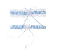 2pcs Garter, Blue Stretchable Leg Garters for Brides, Wedding Accessories for Women, Elegant Bridal Shower Party Garters, Set with 58cm Length