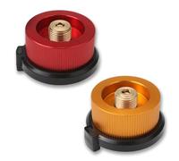 2PCS Gas Adapter, Portable Gas Refill Adapter for Butane Canister to Screw Cartridge Stove Connector, Lightweight Gas Canister Refill Adapter for Hiking Picnics BBQs