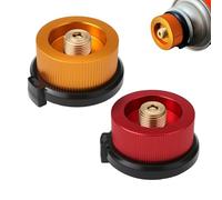 2PCS Gas Bottle Adaptor, Portable Gas Refill Adapter for Camping Butane Canister, Reusable Stove Connector to Screw Gas Cartridge, Lightweight Nozzle Bottle Convert Connector for Camping, Hiking, BBQs