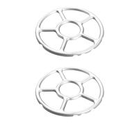 2pcs Gas Hob Stand, Gas Hob Connection Ring, Wok Support Ring, Pan Support, Gas Hob Auxiliary Shelf, Gas Hob Accessories, Kitchen Utensils, Suitable for Gas Hobs, Moka Pots, Silver White