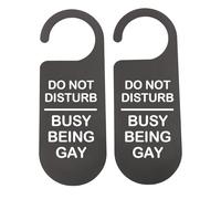 2PCS Gay Queer Wedding Bachelor Bachelorette Gift Do Not Disturb Busy Being Gay Sign Door Hanger (being gay UK)