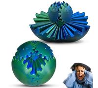 2PCS Gear Sphere Fidget Toy for Adults and Kids, 3D Printed Stress Relief Toy, Anxiety Toy, Autism Sensory Toy, Fidget Cube Puzzle, Gear Ball Toy, Shape Shifting Cube Gears Toy. (2PCS laser green)