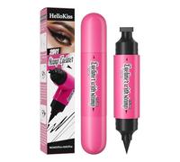 2PCS Gel Eyeliner Pencil Set, Winged Liquid Eyeliner Stamp, Foldable Double-headed Black Eyeliner Pencil, Lazy Cat Eye Stencils Eye Tattoo Makeup (black)