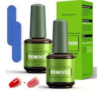 2pcs Gel Nail Polish Remover Set (2×15ml),Nail Polish Remover,No Soaking Needed Fast-Acting Gel Works In 3-5 Minutes,Easy UV Gels polish Removal With Nail File,Salon-Quality&Gentle On Nails