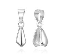 2pcs Genuine 925 Sterling Silver Hypoallergenic Pendant Clasp Pinch Bail 20mm (0.79 inch) Large Clip Connector for DIY Craft Jewelry Making SS73-6