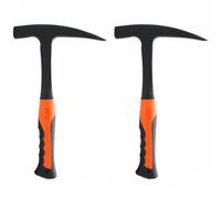 2PCS Geological Hammer, Carbon Steel Chipping Hammer, Geology Hand Tool for Geological Research, Rock Climbing, Exploration, Masonry (A)