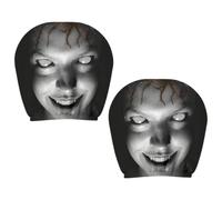 2Pcs Ghost Face Car Headrest Covers, Funny Scary Face Car Head Rest Cover