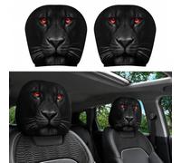 2PCS Ghost Face Headrest Covers, Scary Face Headrest Covers, Spooky Faces Printing Auto Seat Universal Elastic Models HeadrestProtector (Lion)