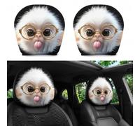 2PCS Ghost Face Headrest Covers, Scary Face Headrest Covers, Spooky Faces Printing Auto Seat Universal Elastic Models HeadrestProtector (Monkey)