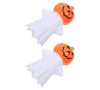 2pcs Ghost Pumpkin Night Light, White ABS Tabletop Decor for Season | Integrated Ghost Body and Pumpkin Head, Portable Display Piece for Shelves, Tables, Parties and Restful Areas