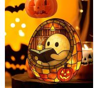 2pcs Ghost Reading Book Lamp,Ghost Night Lights Halloween,Cute Ghost Reader Led Light For Reading Corner Bedroom,Halloween Readers Bookish Aesthetic Light Gift For Book Lover