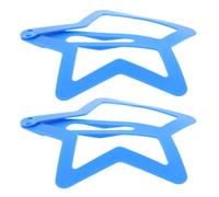2pcs Giant Blue Star Hair Clip Barrette and Celebrations | PE Material, Matte Blue Coating, Strong Grip and Widened Teeth Design, Photo-friendly Comfort