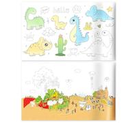 2pcs Giant Coloring Paper Roll Sheets for Kids, 300x30cm/118x11.8in Art Paper Roll with Multiple Pattern for Toddlers & Young Artists DIY Drawing Craft Activity Supplies (Dinosaur & Park Theme)