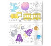 2pcs Giant Coloring Paper Roll Sheets for Kids, 300x30cm/118x11.8in Art Paper Roll with Multiple Pattern for Toddlers & Young Artists DIY Drawing Craft Activity Supplies (Transportation Theme)