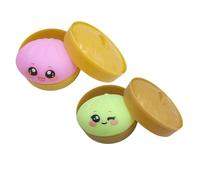 2PCS Giant Glitter Dumplings,Squishy Dumplings Stress Toy with Steamer Boxs,Steamer Bun Design Stress & Anxiety Relief Squishys Dumpling,Toys for Adult Kids