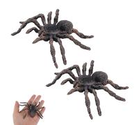 2pcs Giant Realistic Spider, Big Fake Spider Toy Halloween Prank Props Large Lifelike Animal Action Model Scary Props for Educational Play Haunted House Decor Halloween Party Decorations