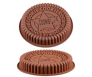 2Pcs Giant Sandwich Big Cookie Cake Pan 9 Inch Rock Star Bread Baking Silicone Mold (Set of 2, Random Color)