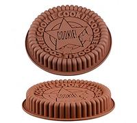 2Pcs Giant Sandwich Oreo Big Cookie Cake Pan 9 Inch Rock Star Bread Baking Silicone Mold (Set of 2, Random Color)