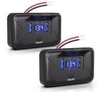 2PCS Gibbab 108W 4 Ports 12V RV USB Switch Outlet Voltmeter, 2*36W PD3.0 Type-C + 2*18W QC3.0 Quick Charge Panel Wall Mount Car Charger Socket Waterproof Multi-Port Adapter for Bus Marine Truck Boat