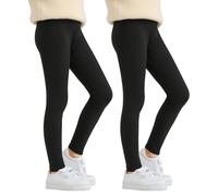 2PCS Girls Fleece Lined Leggings High Waist Pants