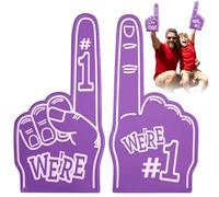 2PCS Gladiators Foam Finger - Giant Foam Hand Gladiators Foam Fingers, Number 1 Sports Foam Fan Finger for Sports Fans Inspiring Sports Events Cheering (Purple)
