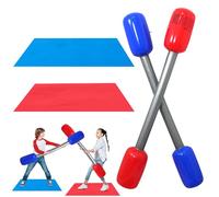2Pcs Gladiators Pugil Sticks, Inflatable Gladiator Game Set, Gladiator Battle Duel Set with Inflatable Batons, Heavy Duty Outdoor Battle Game for Boys Girls Adults Party Beach Outdoor Games