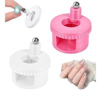 2Pcs Glass Bead Magnet with Non Slip Base,Rotating Cat Eye Magnet 360° Rotating Main Body Uniform Magnetic Force Beginner Friendly Nail Tool Easily DIY Glossy Cat Eye Effect(Pink+White)