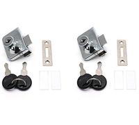 2Pcs Glass Cabinet Lock for IKEA with 2 Keys Glass Window Lock Single Swing Glass Cabinet Showcase Door Lock Chrome Plated