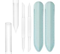 2Pcs Glass Cuticle Pusher with Leather Case, Dual Ended Cuticle Remover Tool Professional Manicure Stick Fingertip Precision Filing Cuticle Remover Tools for Nail Salons Home