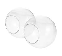 2pcs Glass Globe Lamp Shade Replacement, Living Room | Glass, Spherical Semi round Form, Modern Minimalist Style, High Transmission, Soft Even Lighting