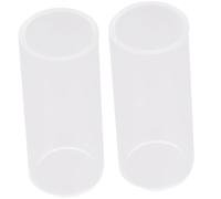 2pcs Glass Guitar Slide White for Electric Guitar Strings, Smooth | Excellent Intonation, Better Sustain, Practice Sessions and Blues Slide Playing, Professional Band Guitarists
